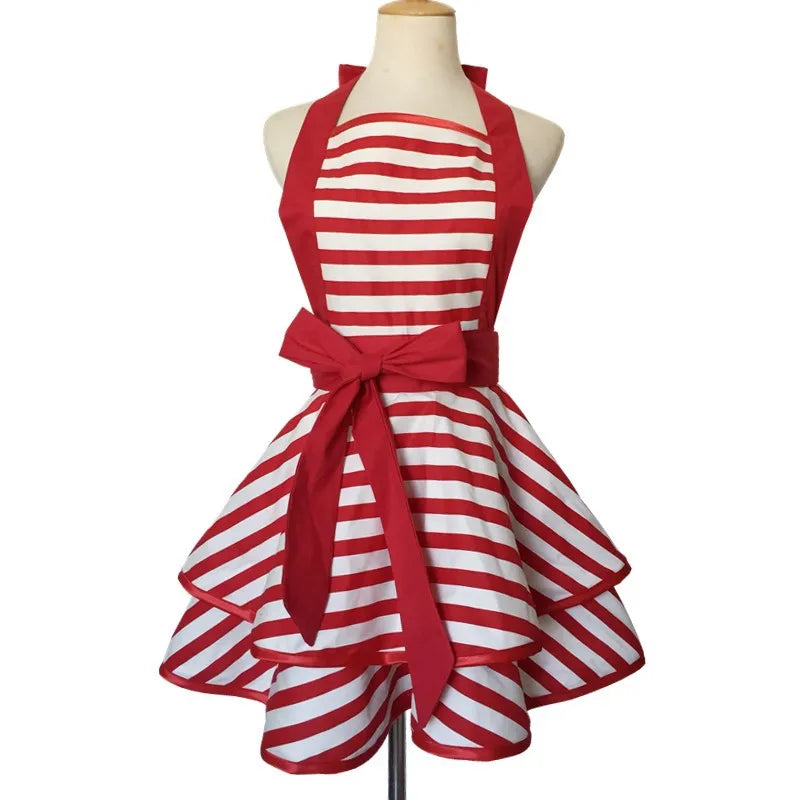 Tablier Rétro Pin-Up à Rayures Noires et Blanches – Image 22