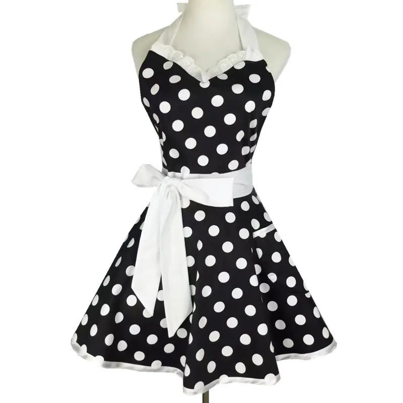 Tablier Rétro Pin-Up à Rayures Noires et Blanches – Image 13