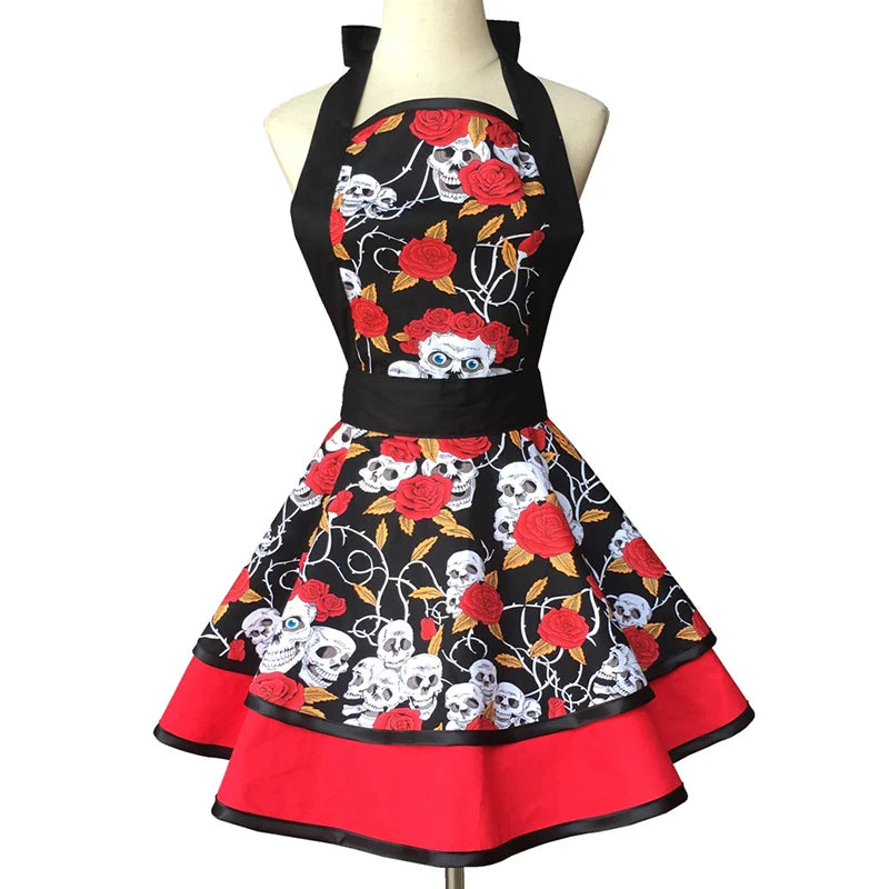 Tablier Rétro Pin-Up à Rayures Noires et Blanches – Image 21