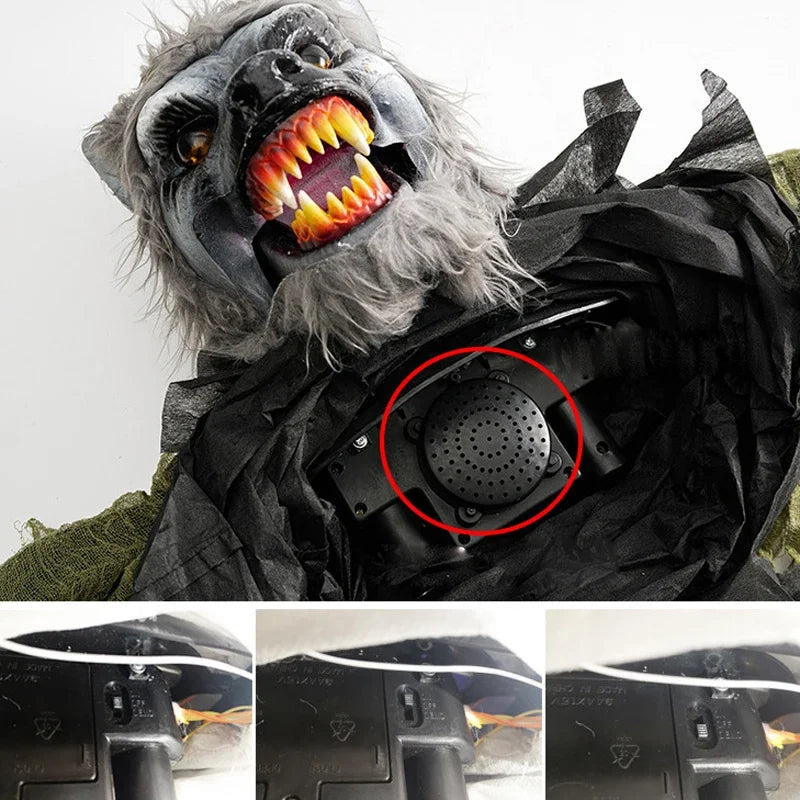 Loup-Garou Suspendu d'Halloween à Yeux Rouges Lumineux – Image 6
