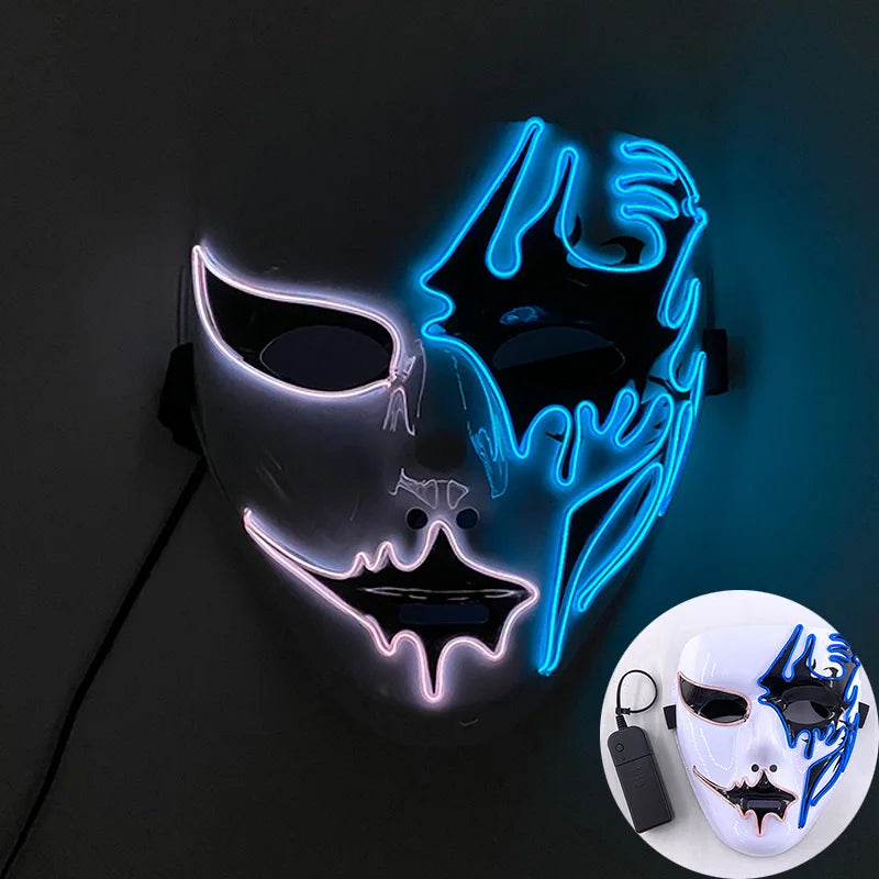 Masque Lumineux Horreur Purge Vert et Jaune Fluo – Image 15