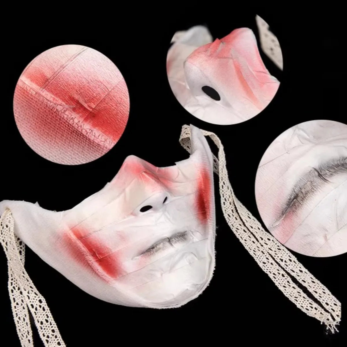 Masque d'Horreur Demi-Visage à Bandages Sanglants – Image 5