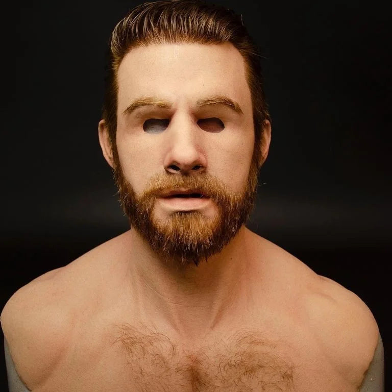 Masque en Silicone Homme Âgé Réaliste Moustache Grise – Image 12