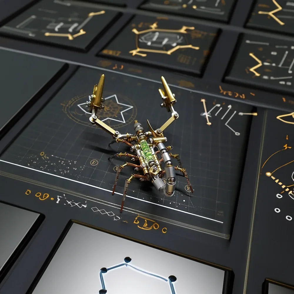 Sculpture Araignée Steampunk en Métal Doré – Image 9