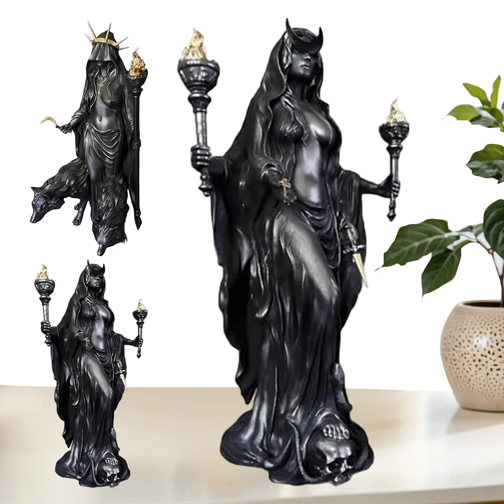 Statues Gothiques d'Hécate en Résine Noire – Image 5