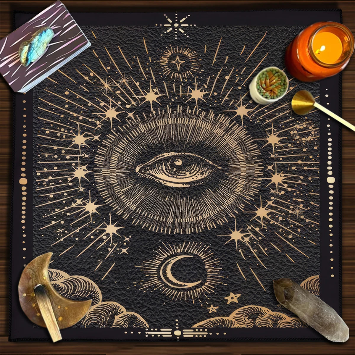 Tapis de Divination Astrologique Noir et Doré – Image 23