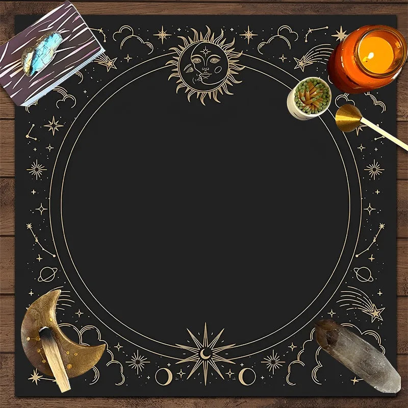 Tapis de Divination Astrologique Noir et Doré – Image 12