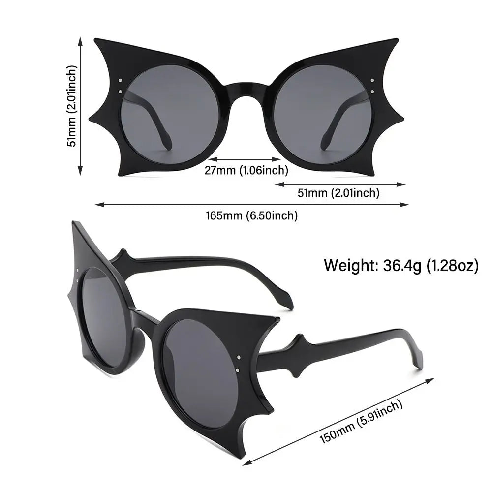 Lunettes de Soleil à Ailes de Chauve-Souris Noires Gothiques – Image 5