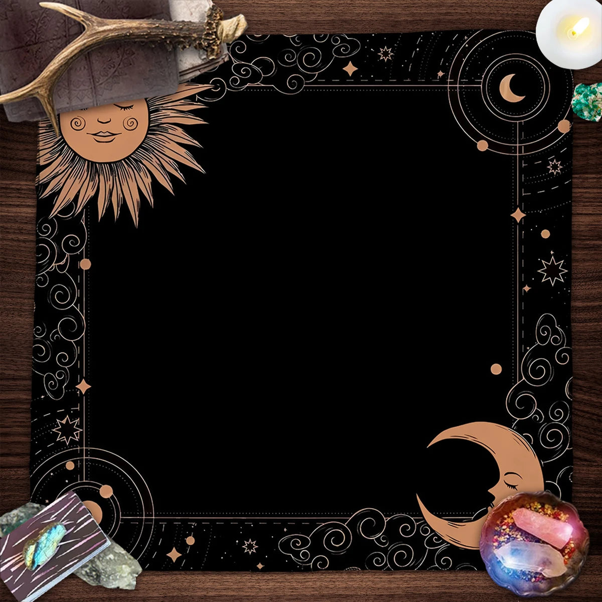 Tapis de Divination Astrologique Noir et Doré – Image 8