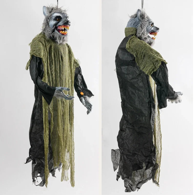 Loup-Garou Suspendu d'Halloween à Yeux Rouges Lumineux – Image 4