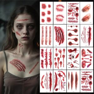 Kit de Tatouages Temporaires de Blessures Horreur