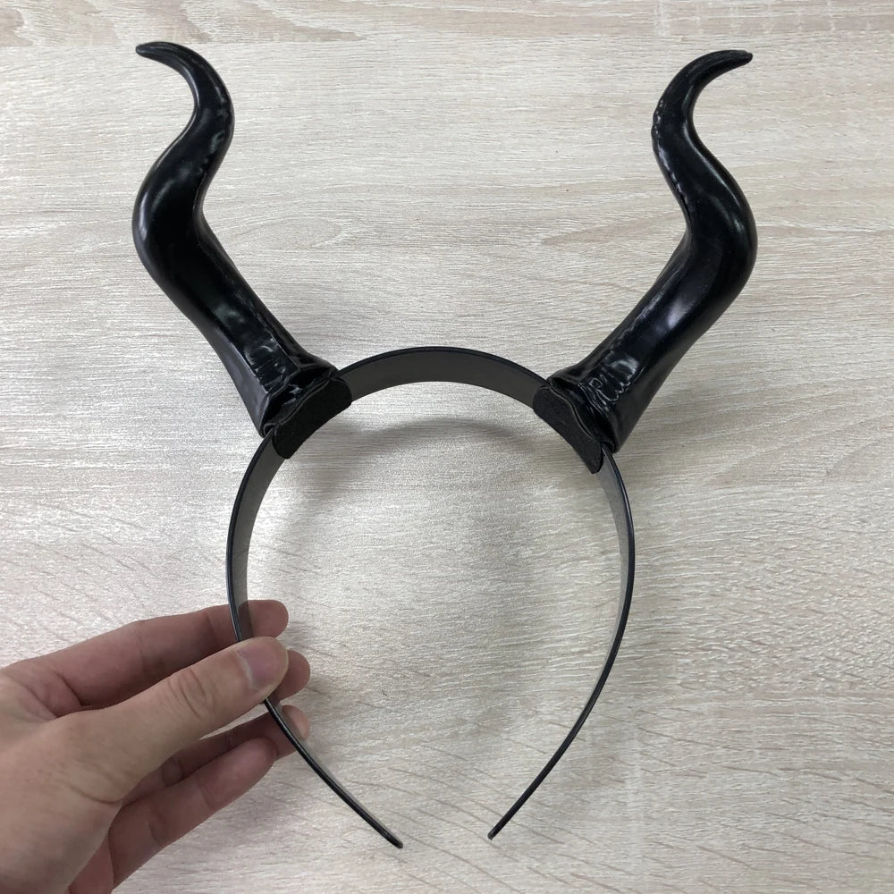 Serre-tête Noir à Cornes de Diablesse Pointues – Image 5