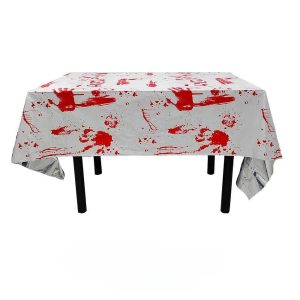 Nappe d'Halloween Blanche et Rouge Sang