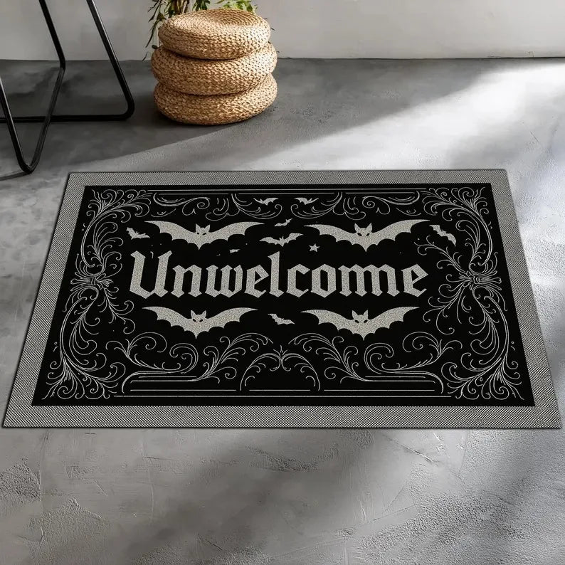 Paillasson Gothique Noir «Unwelcome» à Chauves-Souris – Image 7