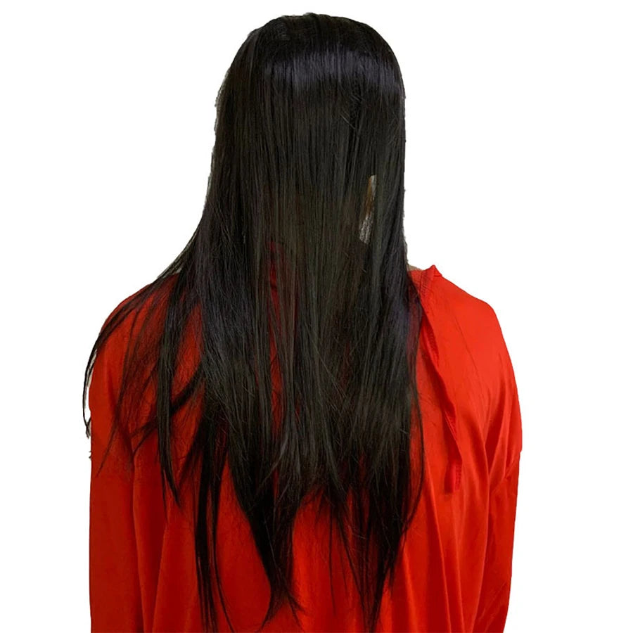 Masque d'Horreur Fantôme aux Cheveux Noirs Longs – Image 5