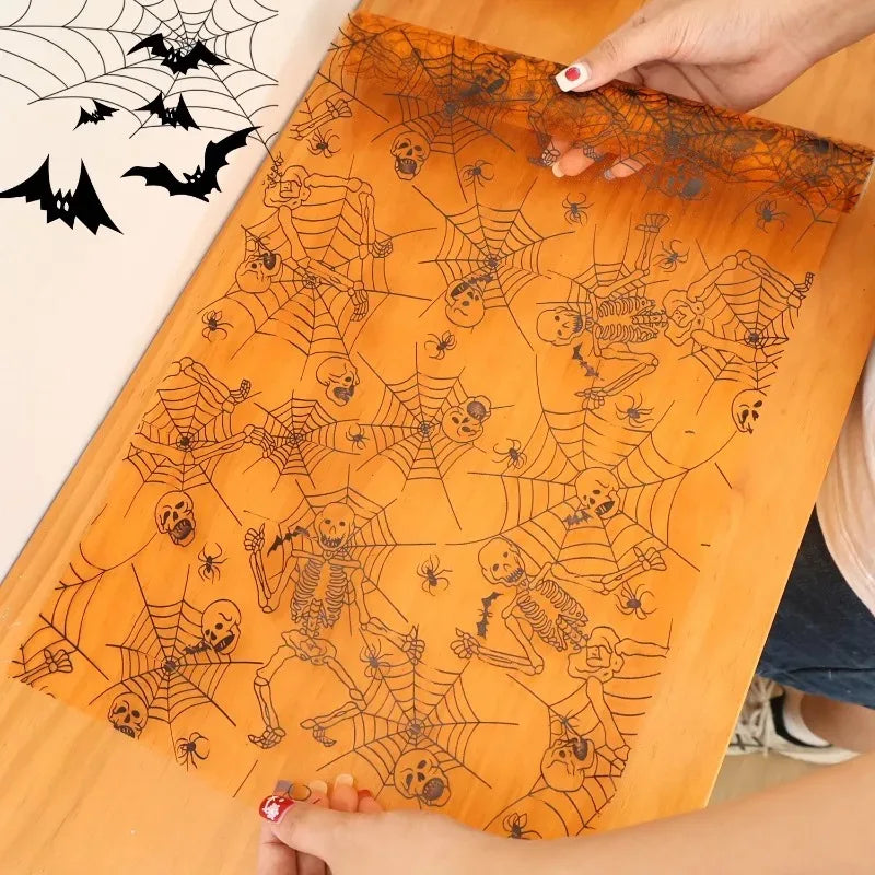Voile Décoratif en Tulle Halloween Toiles d'Araignée – Image 2