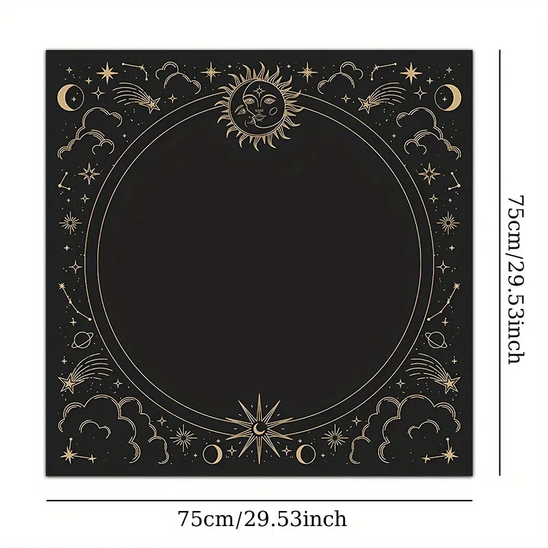 Tapis de Divination Astrologique Noir et Doré – Image 5