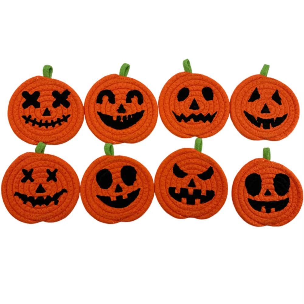 Sous-verres Citrouille Halloween en Tissu Orange – Image 9