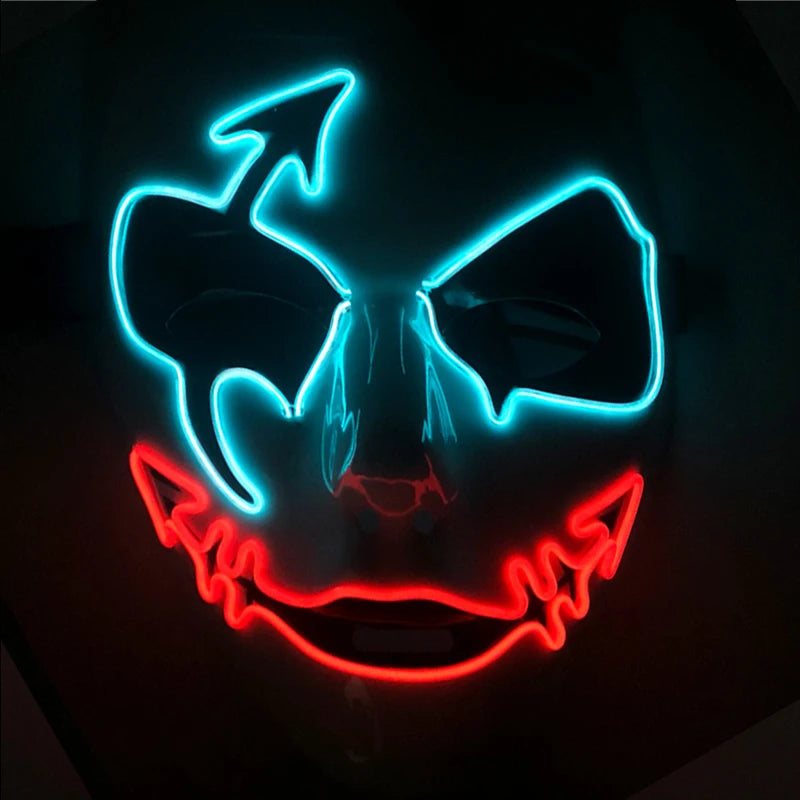 Masque Lumineux Horreur Purge Vert et Jaune Fluo – Image 3