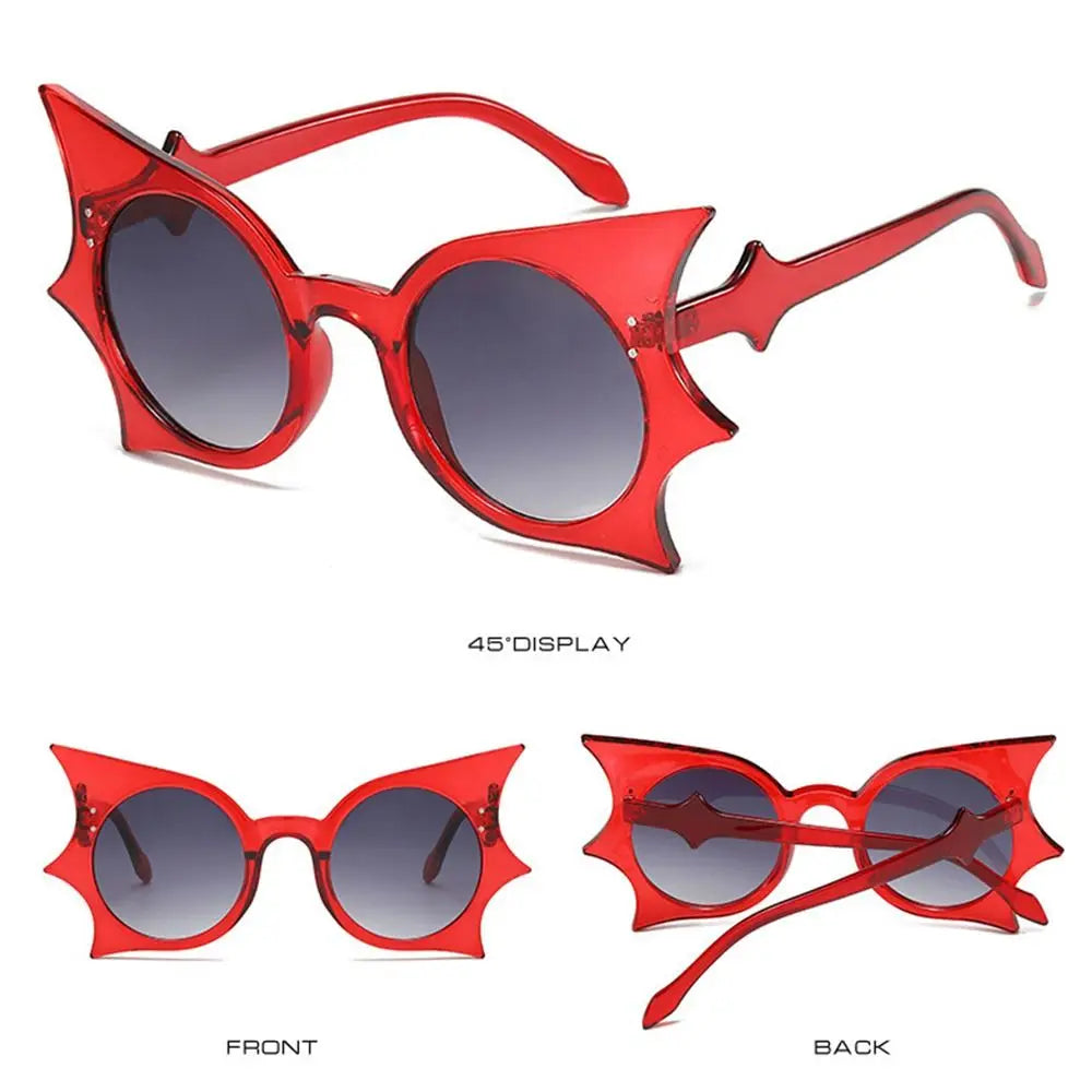 Lunettes de Soleil à Ailes de Chauve-Souris Noires Gothiques – Image 2