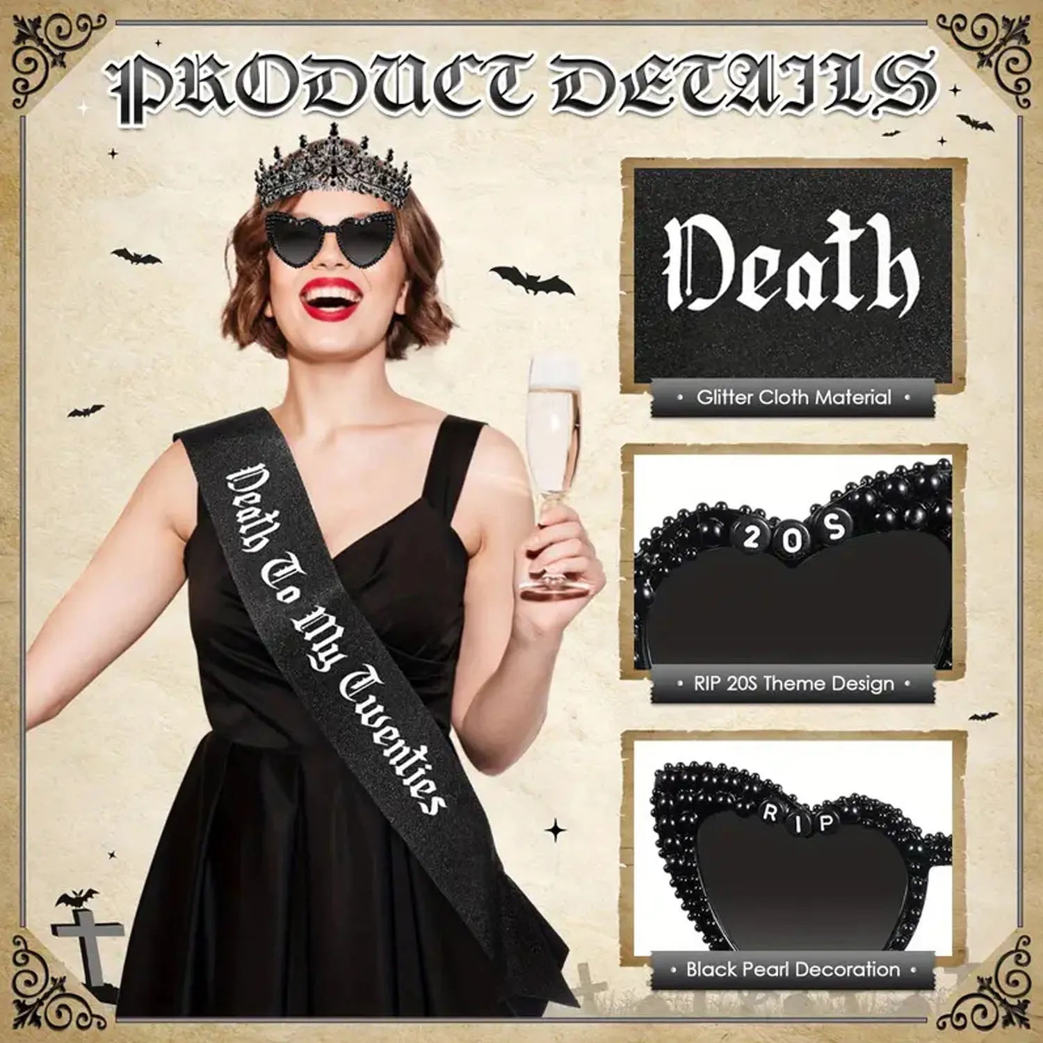 Kit Anniversaire "Death to My Twenties" Couronne Noire – Image 4