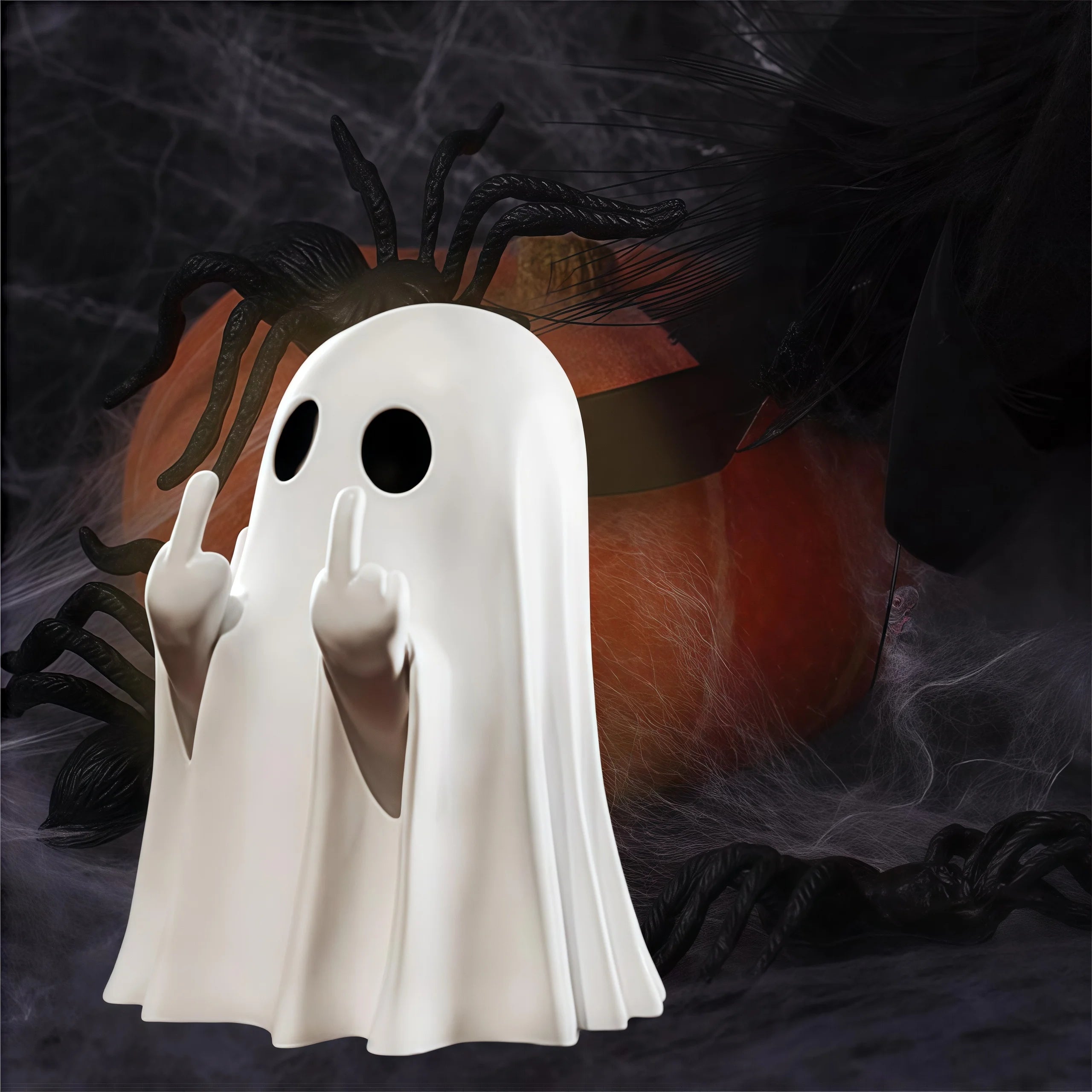 Figurine Fantôme Blanc en Résine Geste Impertinent – Image 4