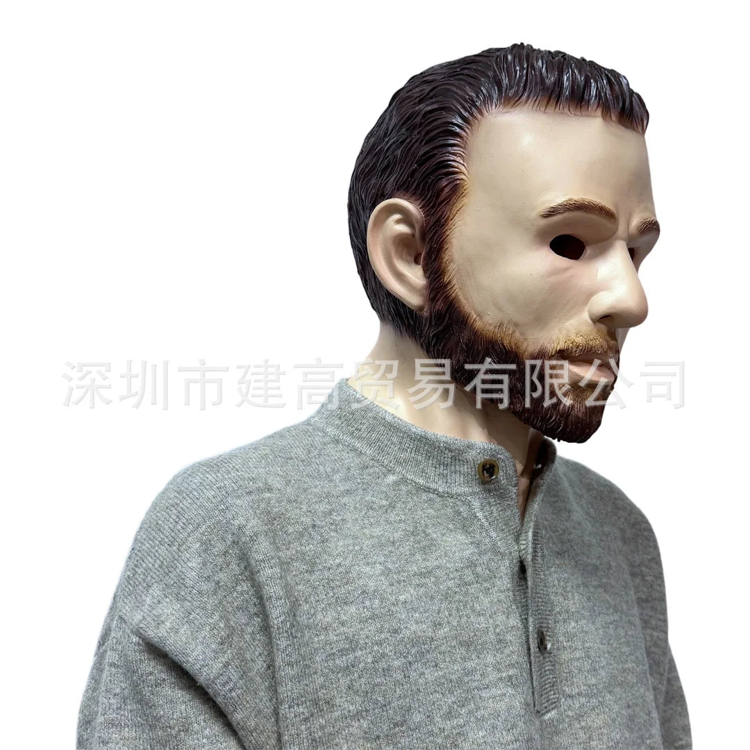 Masque en Silicone Homme Âgé Réaliste Moustache Grise – Image 5