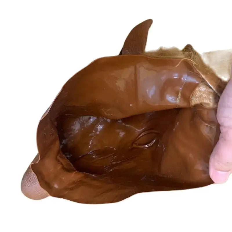 Masque de Cheval en Latex Marron à Bouche Ouverte – Image 5