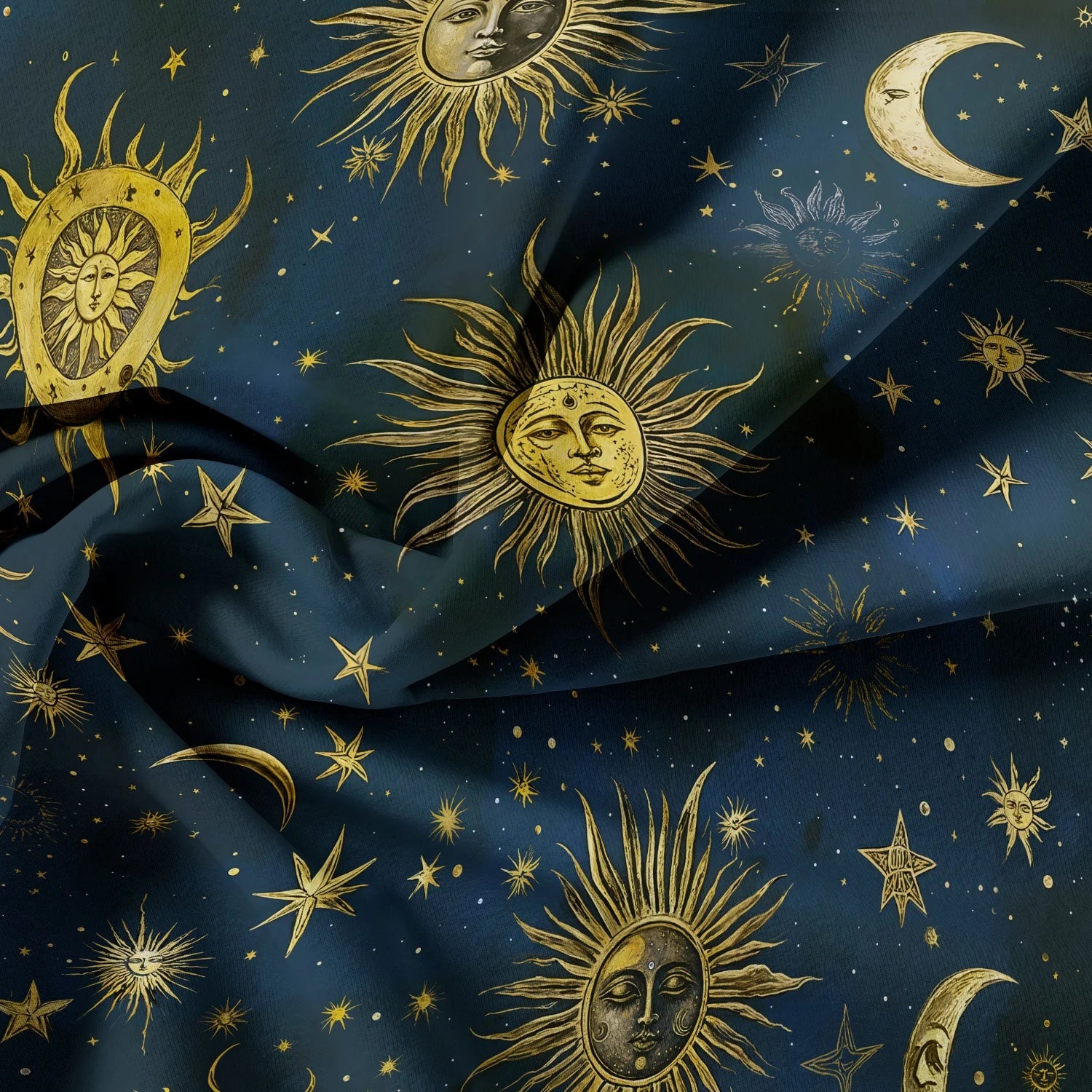 Housse de Couette Céleste Soleil et Lune Bleu Nuit – Image 3