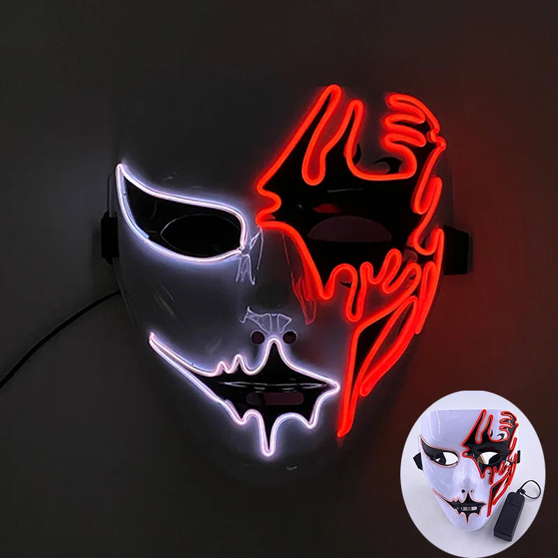 Masque Lumineux Horreur Purge Vert et Jaune Fluo – Image 14