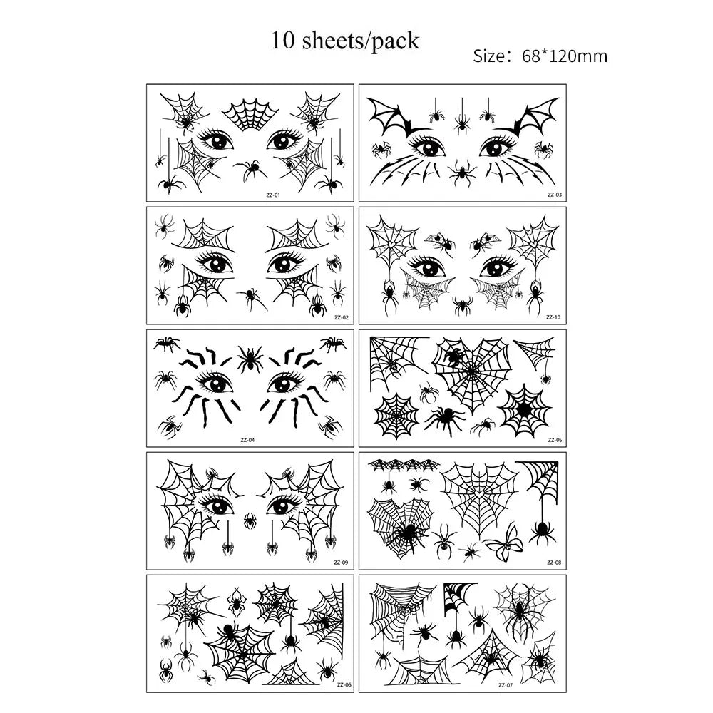 Tatouages Éphémères Araignées Noires et Toiles Effrayantes – Image 12
