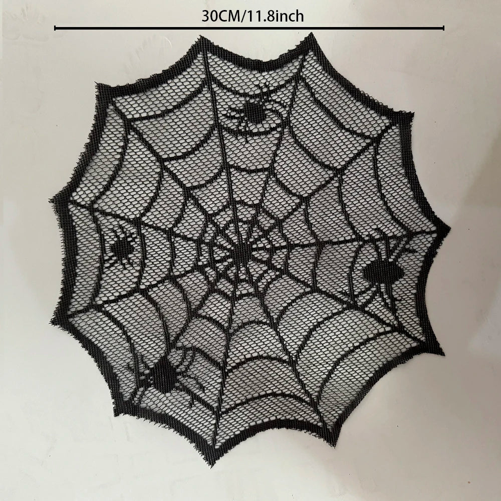 Set de Table d'Halloween en Toile d'Araignée Noire – Image 7