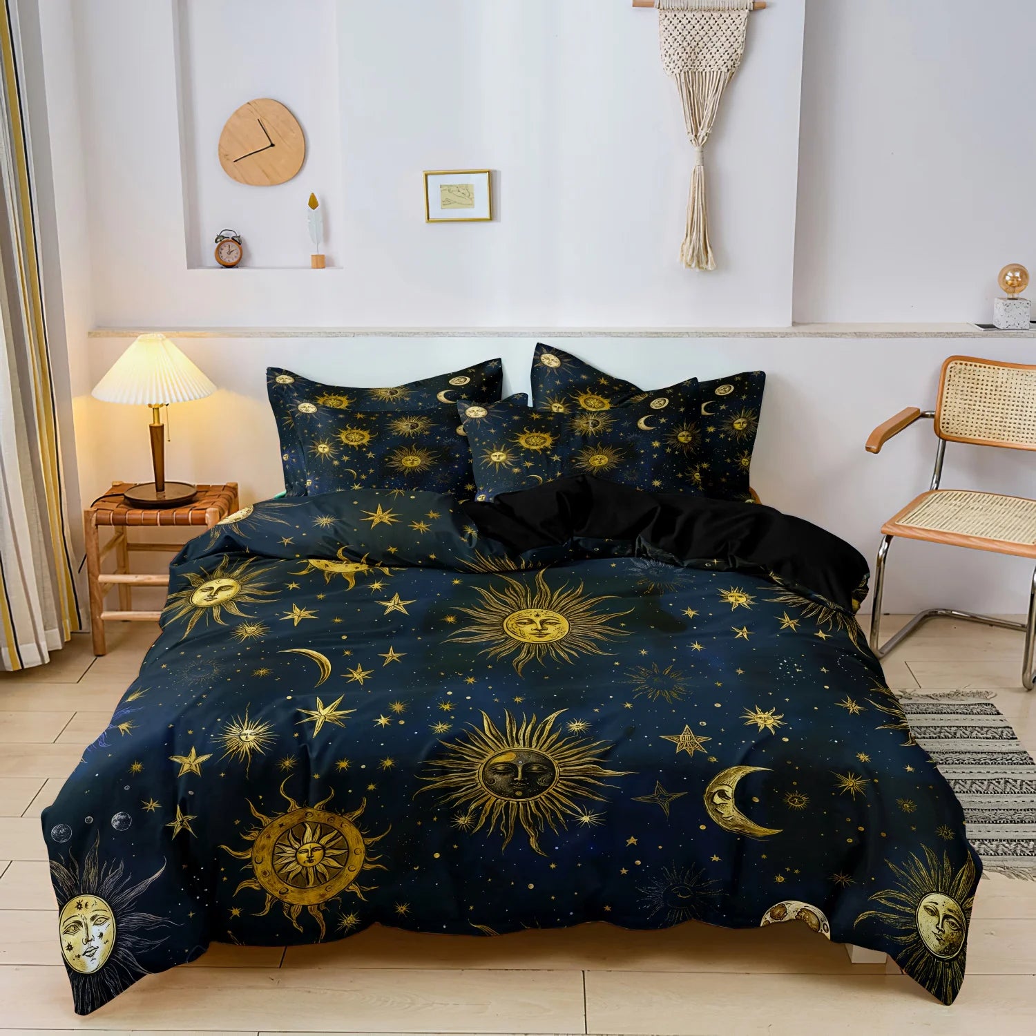 Housse de Couette Céleste Soleil et Lune Bleu Nuit – Image 5