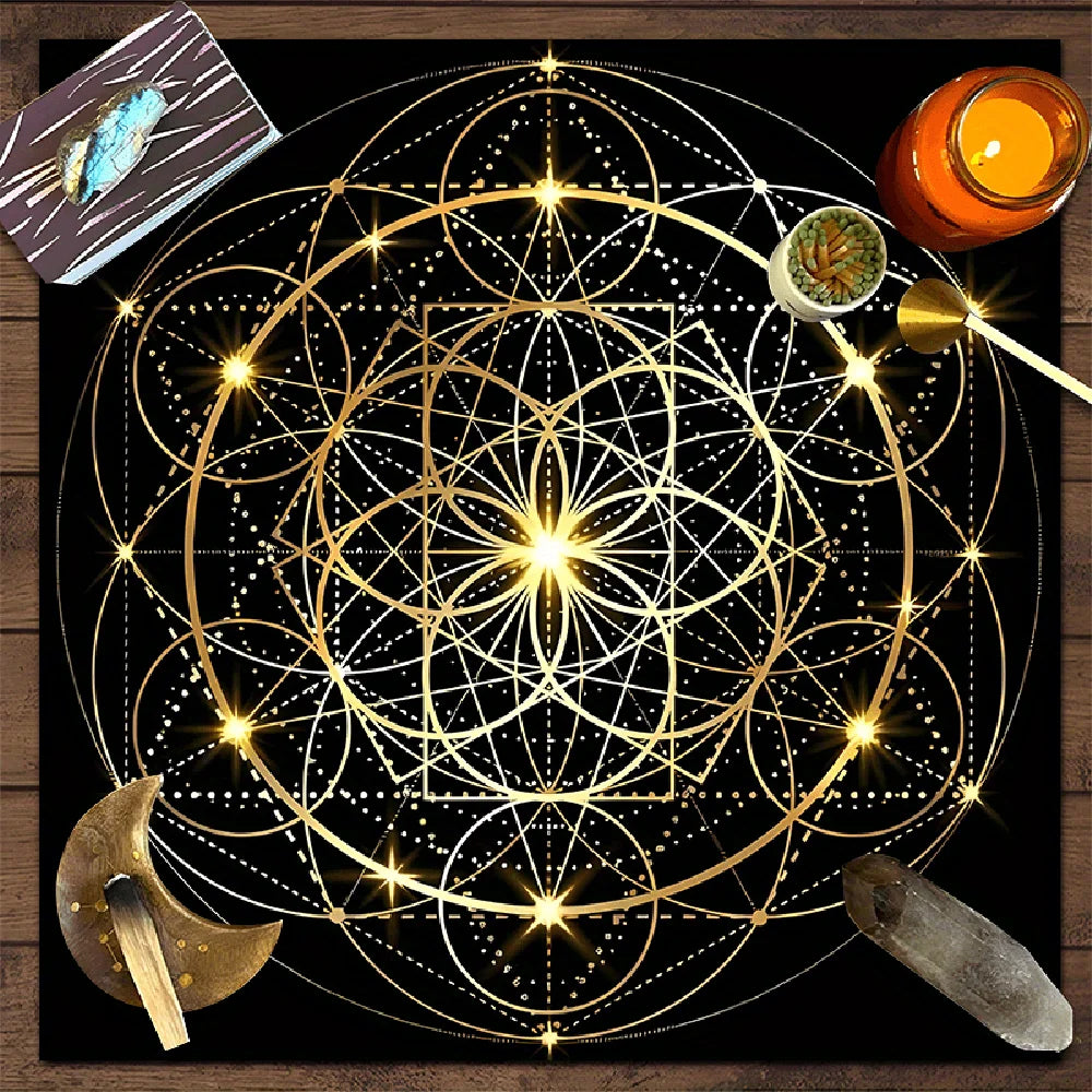 Tapis de Divination Astrologique Noir et Doré – Image 22