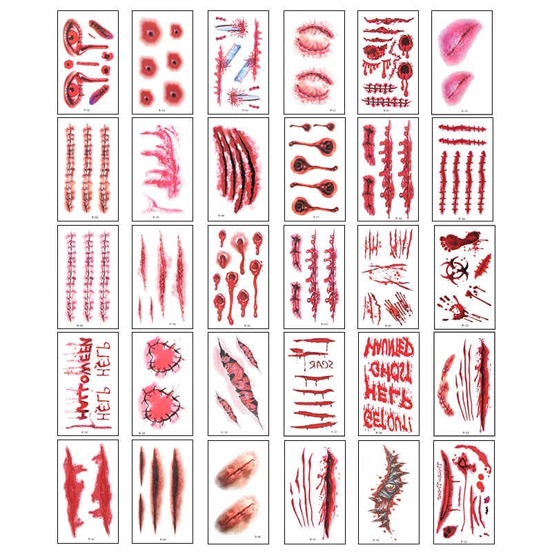 Kit de Tatouages Temporaires de Blessures Horreur – Image 7