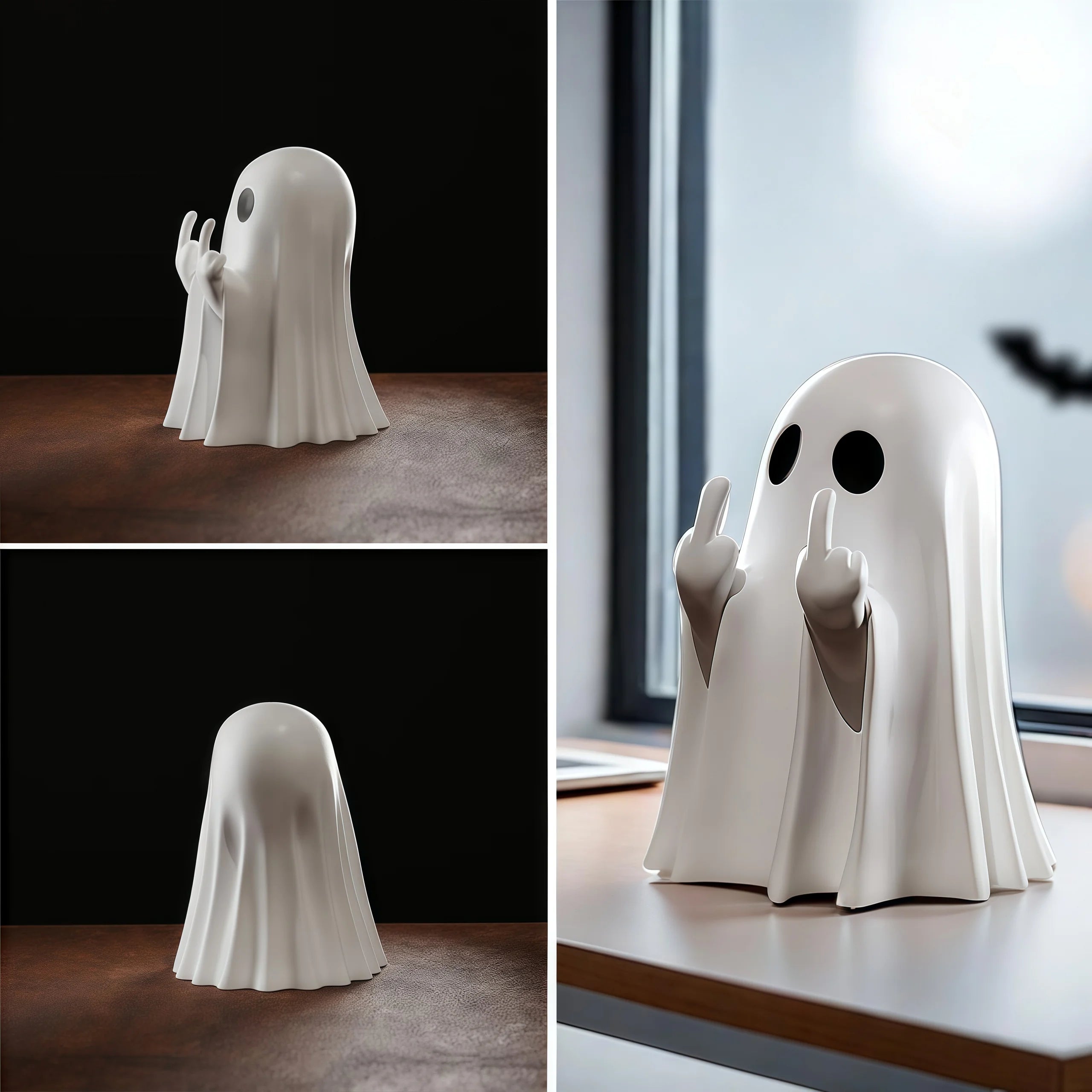 Figurine Fantôme Blanc en Résine Geste Impertinent – Image 6
