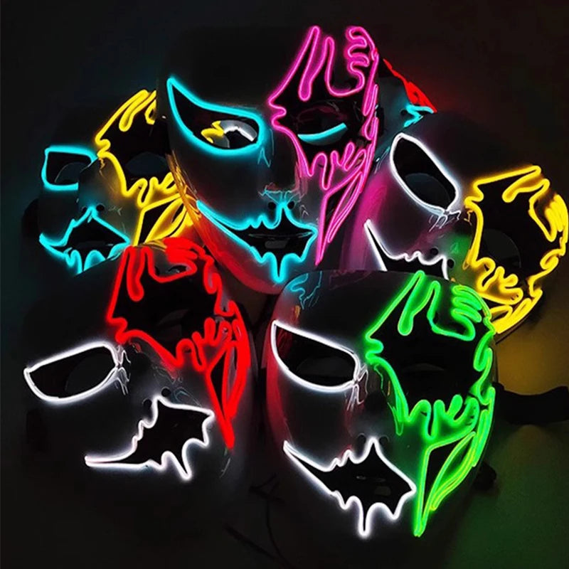 Masque Lumineux Horreur Purge Vert et Jaune Fluo – Image 6