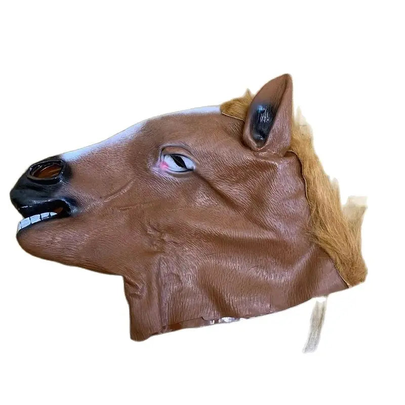 Masque de Cheval en Latex Marron à Bouche Ouverte – Image 6