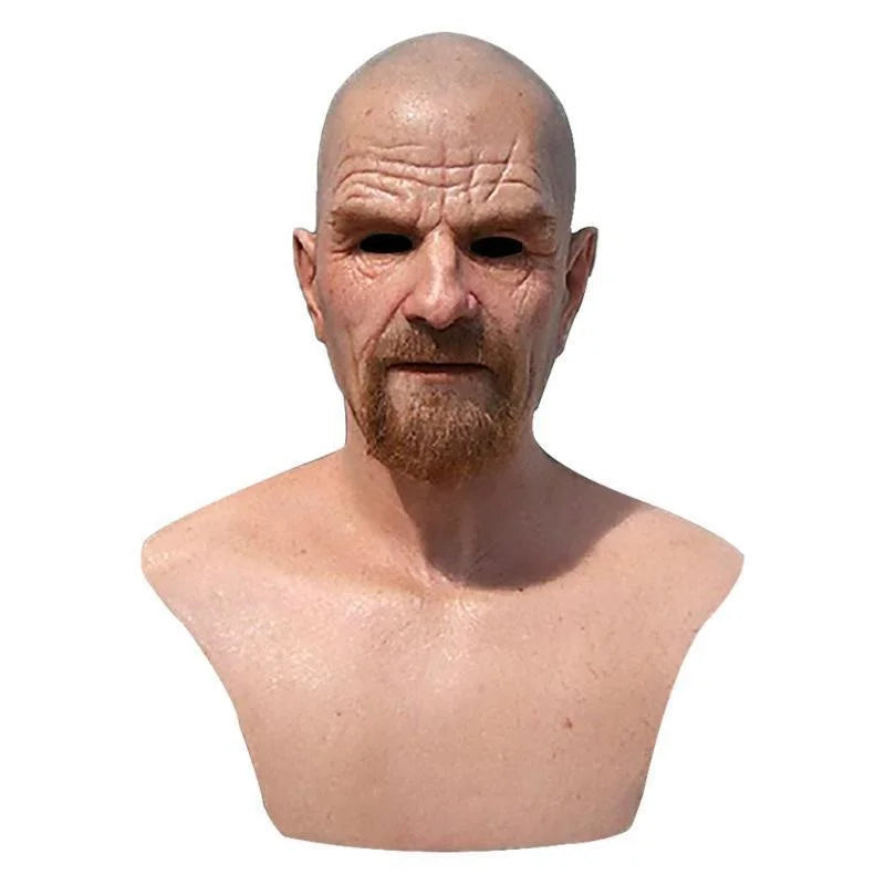 Masque en Silicone Homme Âgé Réaliste Moustache Grise – Image 16