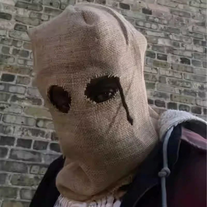 Masque Horreur en Toile de Jute avec Larme Noire – Image 3