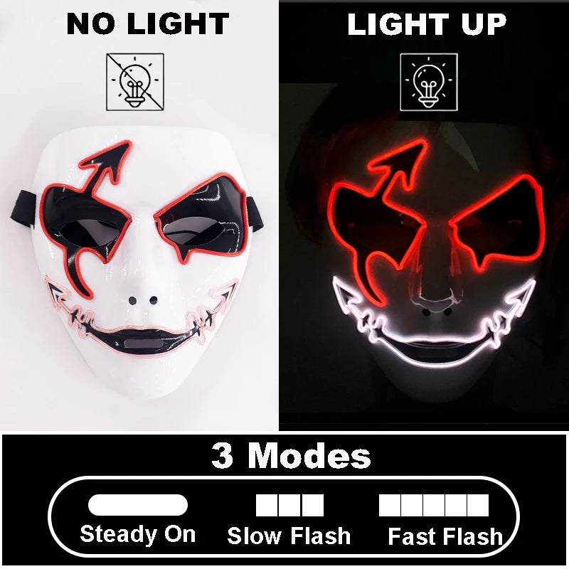 Masque Lumineux Horreur Purge Vert et Jaune Fluo – Image 12