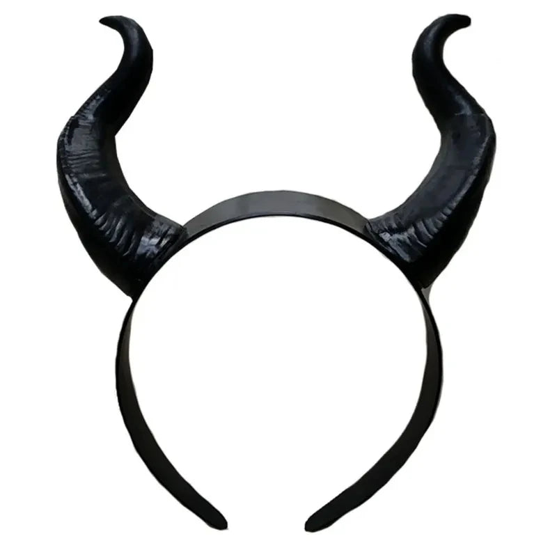 Serre-tête Noir à Cornes de Diablesse Pointues – Image 7
