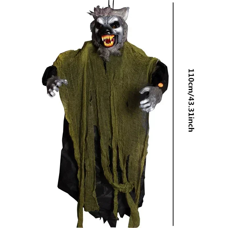Loup-Garou Suspendu d'Halloween à Yeux Rouges Lumineux – Image 26