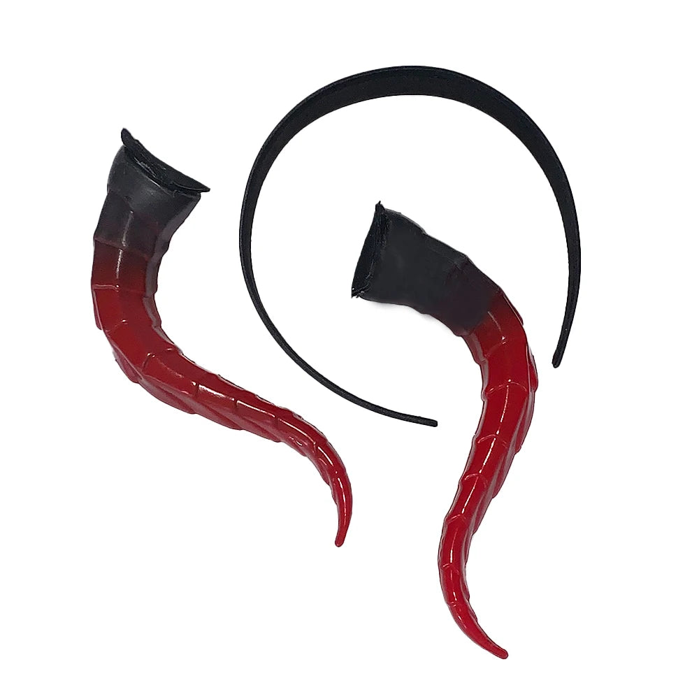 Serre-tête à Cornes de Démon Rouges Dégradées – Image 4