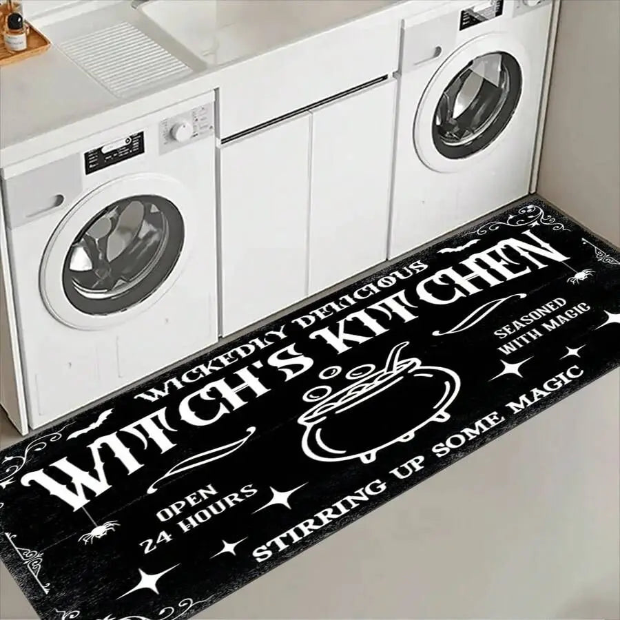 Tapis de Cuisine Noir "Witch's Kitchen" à Chaudron – Image 2