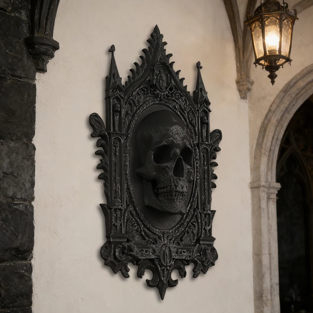 Décoration Murale Gothique à Crâne Noir Mat – Image 3