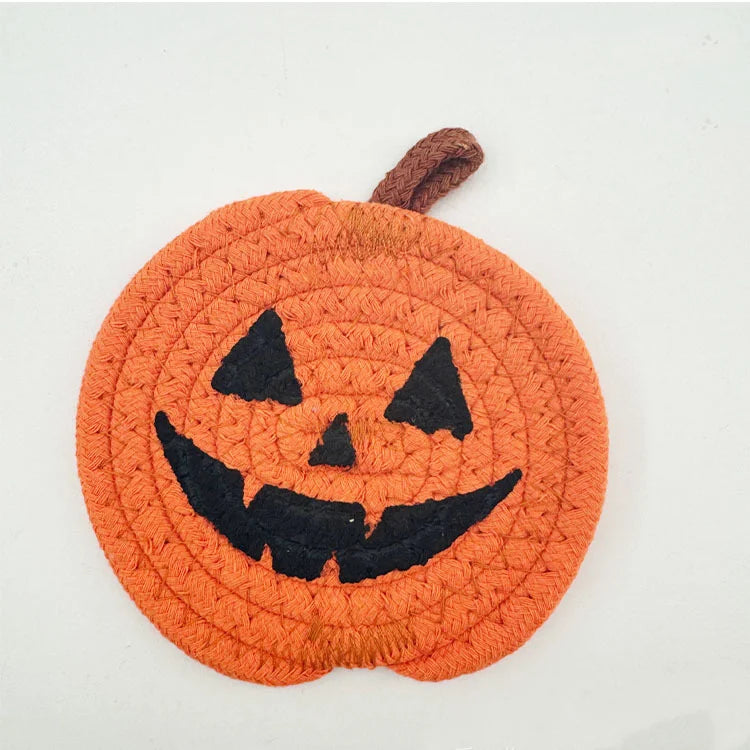 Sous-verres Citrouille Halloween en Tissu Orange – Image 7