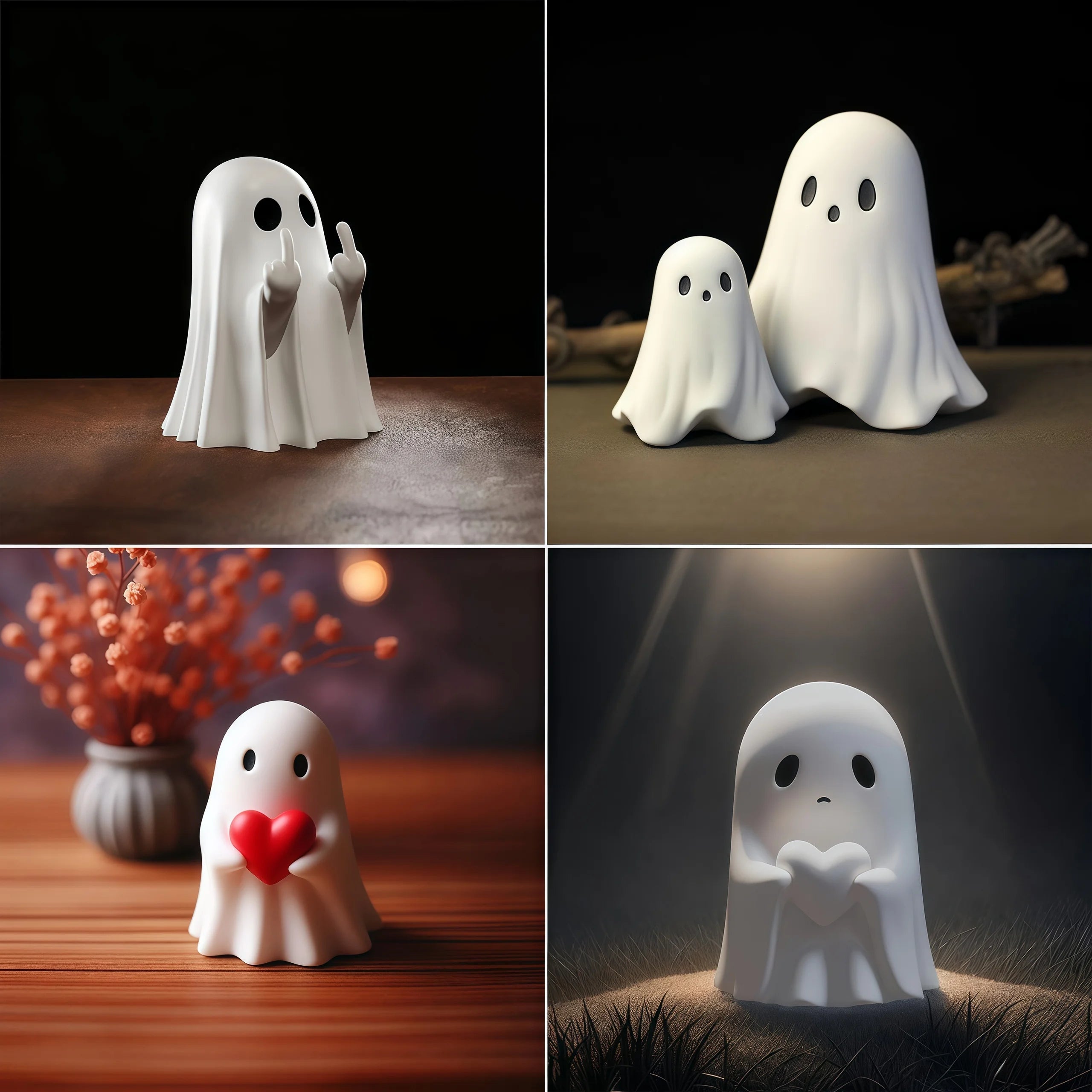 Figurine Fantôme Blanc en Résine Geste Impertinent – Image 5
