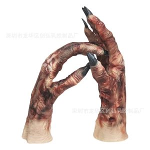Mains d'Horreur de Zombie en Latex Sanguinolent