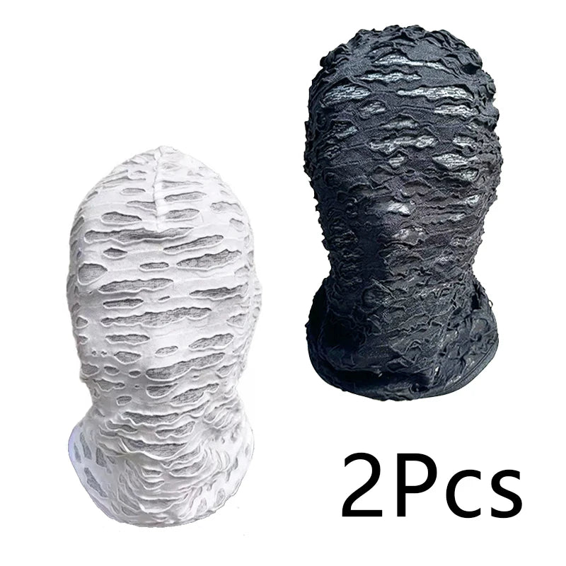 Masque Intégral Noir en Tissu Effet Déchiré – Image 9